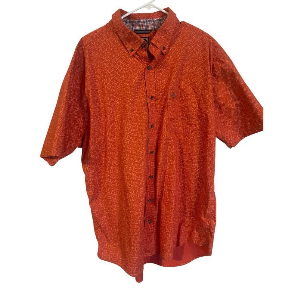 Noble Outfitters Mens Orange Short Sleeve Button-Down Shirt Size XXL